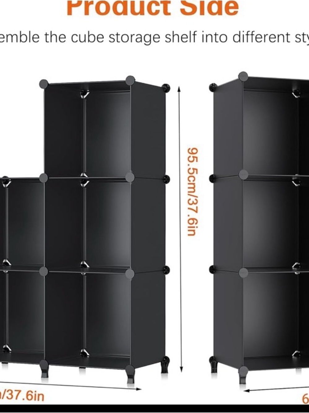 Modular Cube Storage Organizer - Black